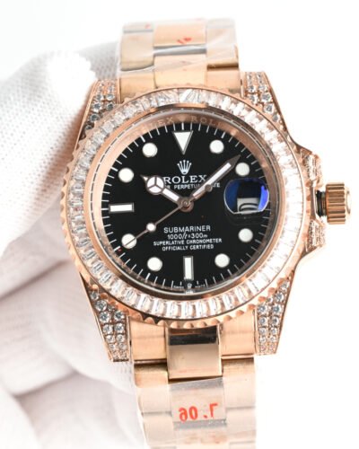 DM_20251113175905_003 Rolex New Submariner, Two colors,Ultimate Collector's Piece, Set with Natural White Stone,40mm diameter