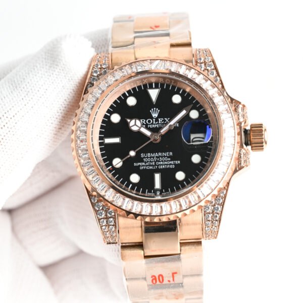 DM_20251113175905_003 Rolex New Submariner, Two colors,Ultimate Collector's Piece, Set with Natural White Stone,40mm diameter