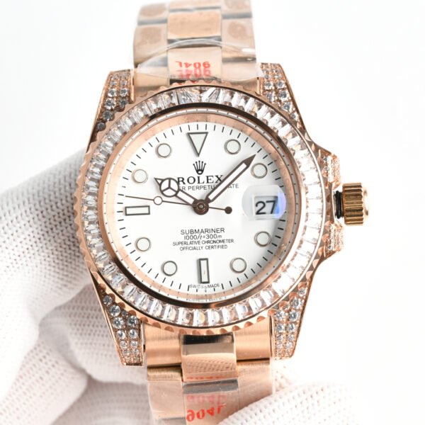 DM_20251113175905_005 Rolex New Submariner, Two colors,Ultimate Collector's Piece, Set with Natural White Stone,40mm diameter